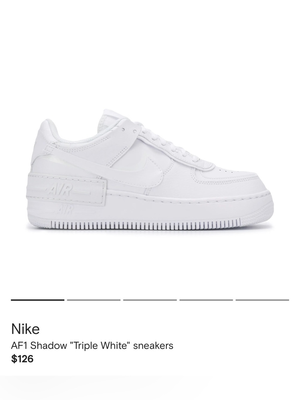 Nike Air Force 1 Shadow in Triple White